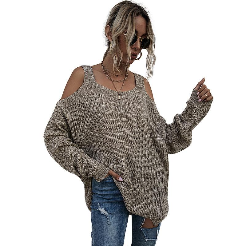 Suéteres de mujer Tops casuales con hombros descubiertos