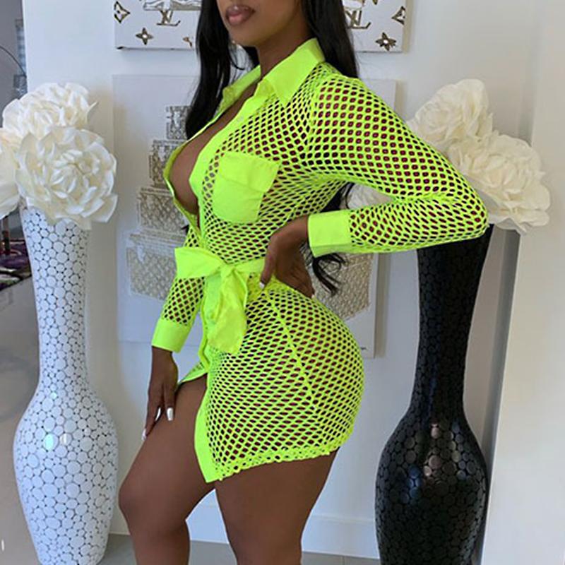 Sexy mini short neon dress