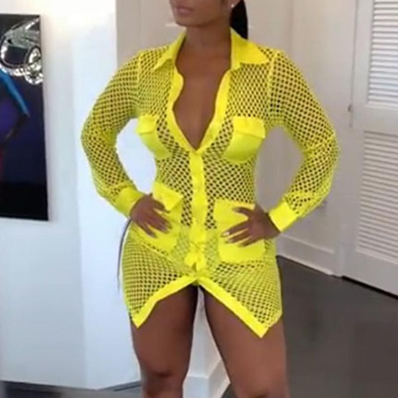 Sexy mini short neon dress