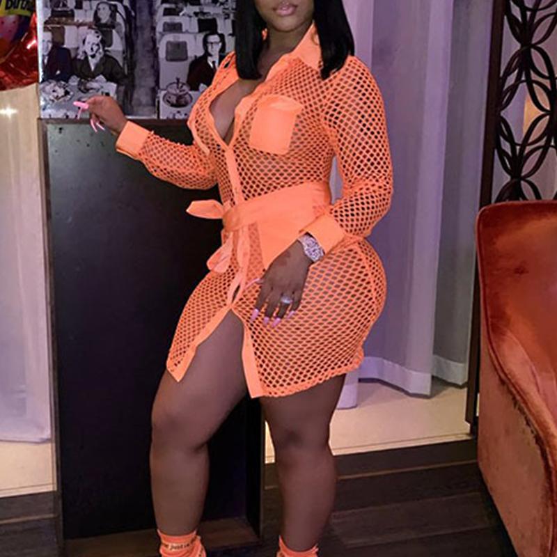 Sexy mini short neon dress