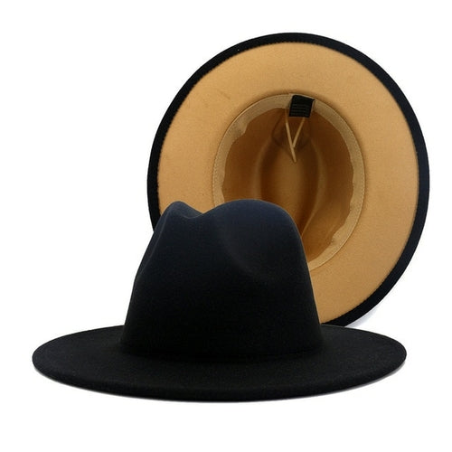 Fedora Hat Jazz Hats Cowboy Hat For Women And Men Double sided Color