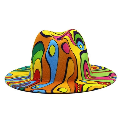 Fedora Hat Jazz Hats Cowboy Hat For Women And Men Double sided Color