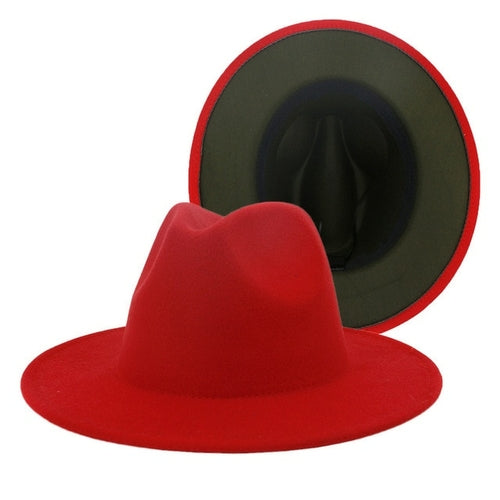Fedora Hat Jazz Hats Cowboy Hat For Women And Men Double sided Color