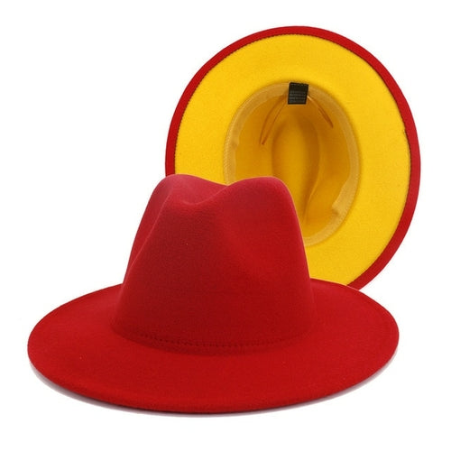 Fedora Hat Jazz Hats Cowboy Hat For Women And Men Double sided Color
