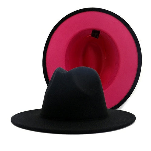 Fedora Hat Jazz Hats Cowboy Hat For Women And Men Double sided Color
