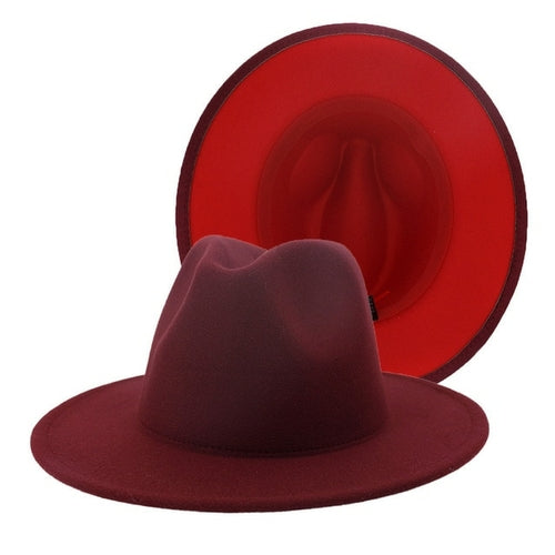 Fedora Hat Jazz Hats Cowboy Hat For Women And Men Double sided Color