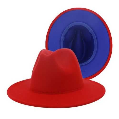 Fedora Hat Jazz Hats Cowboy Hat For Women And Men Double sided Color