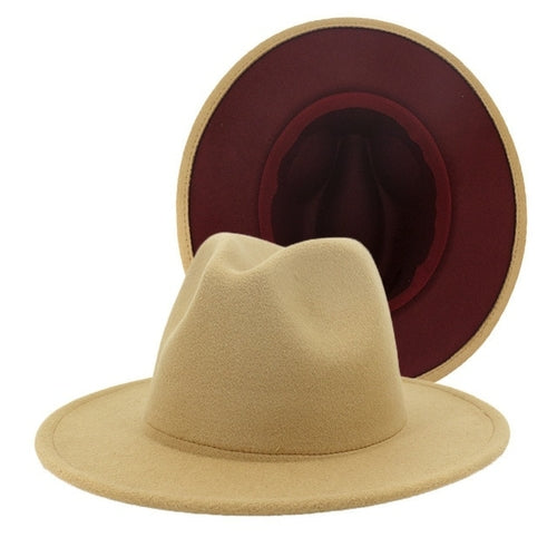 Fedora Hat Jazz Hats Cowboy Hat For Women And Men Double sided Color