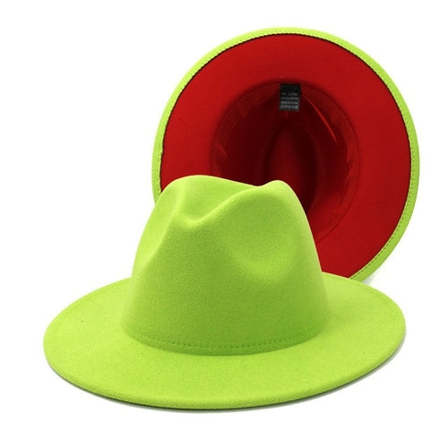 Fedora Hat Jazz Hats Cowboy Hat For Women And Men Double sided Color