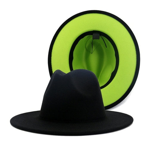 Fedora Hat Jazz Hats Cowboy Hat For Women And Men Double sided Color