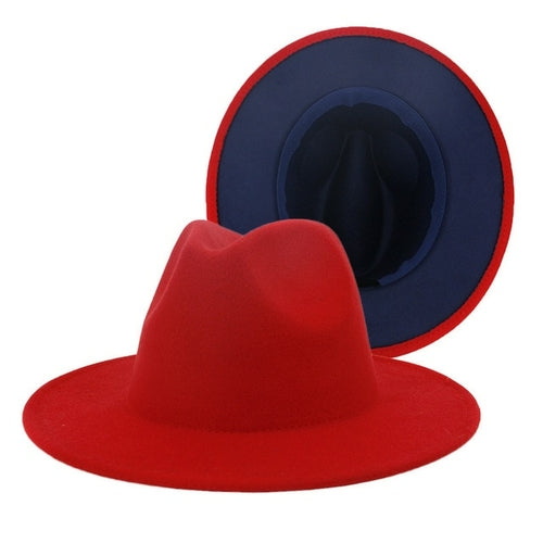 Fedora Hat Jazz Hats Cowboy Hat For Women And Men Double sided Color
