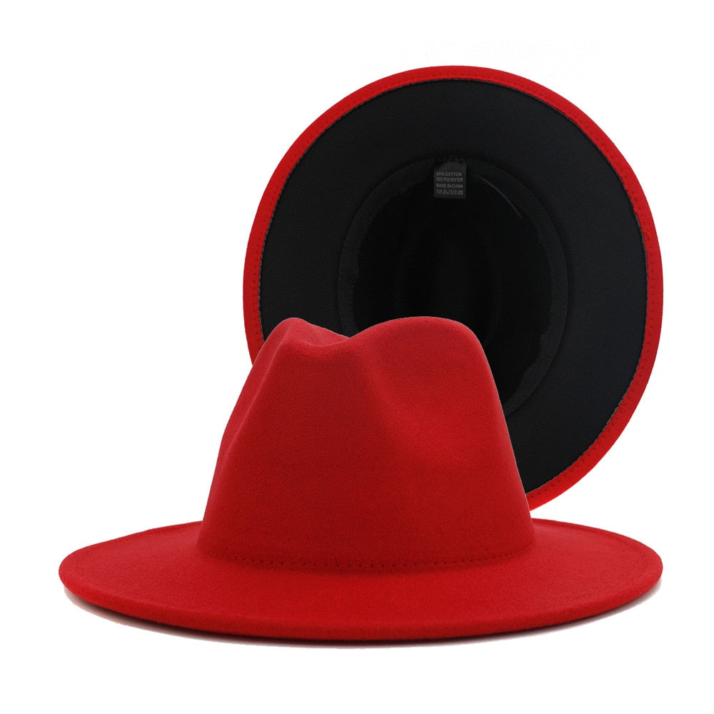 Fedora Hat Jazz Hats Cowboy Hat For Women And Men Double sided Color