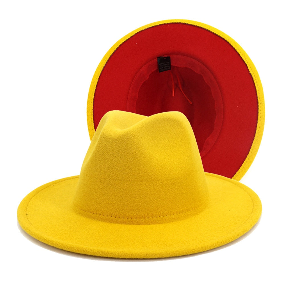 Fedora Hat Jazz Hats Cowboy Hat For Women And Men Double sided Color