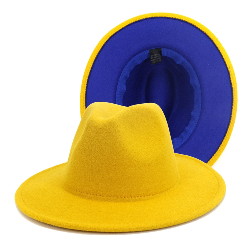 Fedora Hat Jazz Hats Cowboy Hat For Women And Men Double sided Color