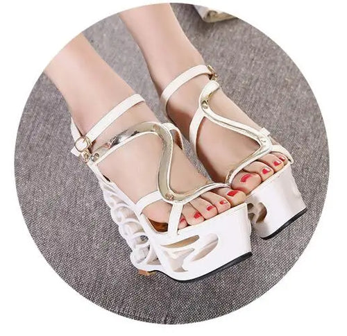 Voesnees Summer Female Shoes Retro Novelty Sandals High Heels 14cm