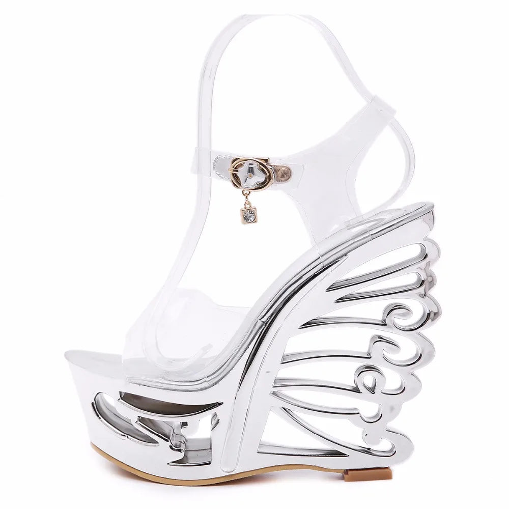 Voesnees Summer Female Shoes Retro Novelty Sandals High Heels 14cm