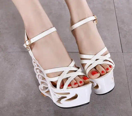 Voesnees Summer Female Shoes Retro Novelty Sandals High Heels 14cm