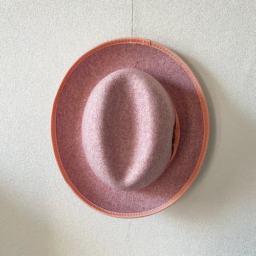 New British Style Wool Felt Fedora Hats for Men Roll Up Brim Homburg