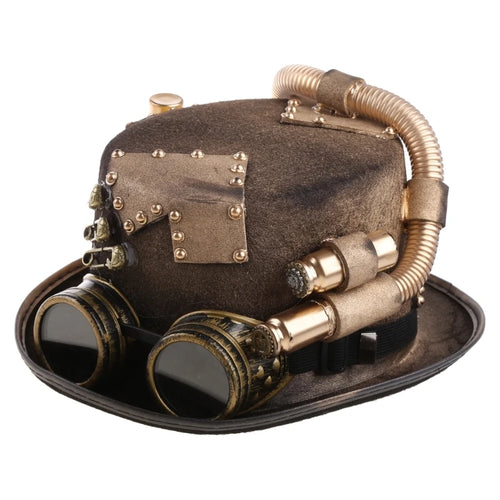 Steampunk Men Hat With Goggles Gay Top Hat Jazz Hat Gothic Steampunk