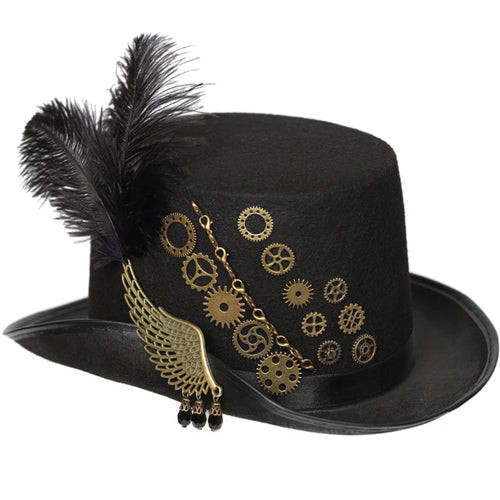 Steampunk Men Hat With Goggles Gay Top Hat Jazz Hat Gothic Steampunk