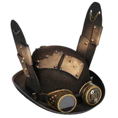 Steampunk Men Hat With Goggles Gay Top Hat Jazz Hat Gothic Steampunk