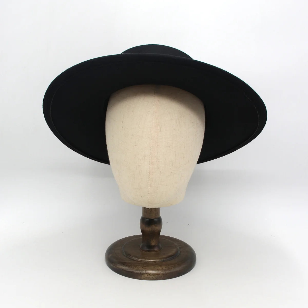 10cm Big Wide Brim French Fedora Hat Solid Classic Wool Jazz Flat Brim
