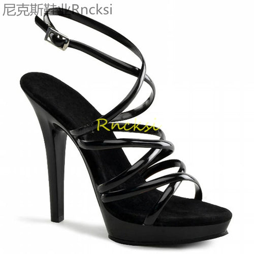 13cm High-heeled sandals women's new summer transparent fashion shoes