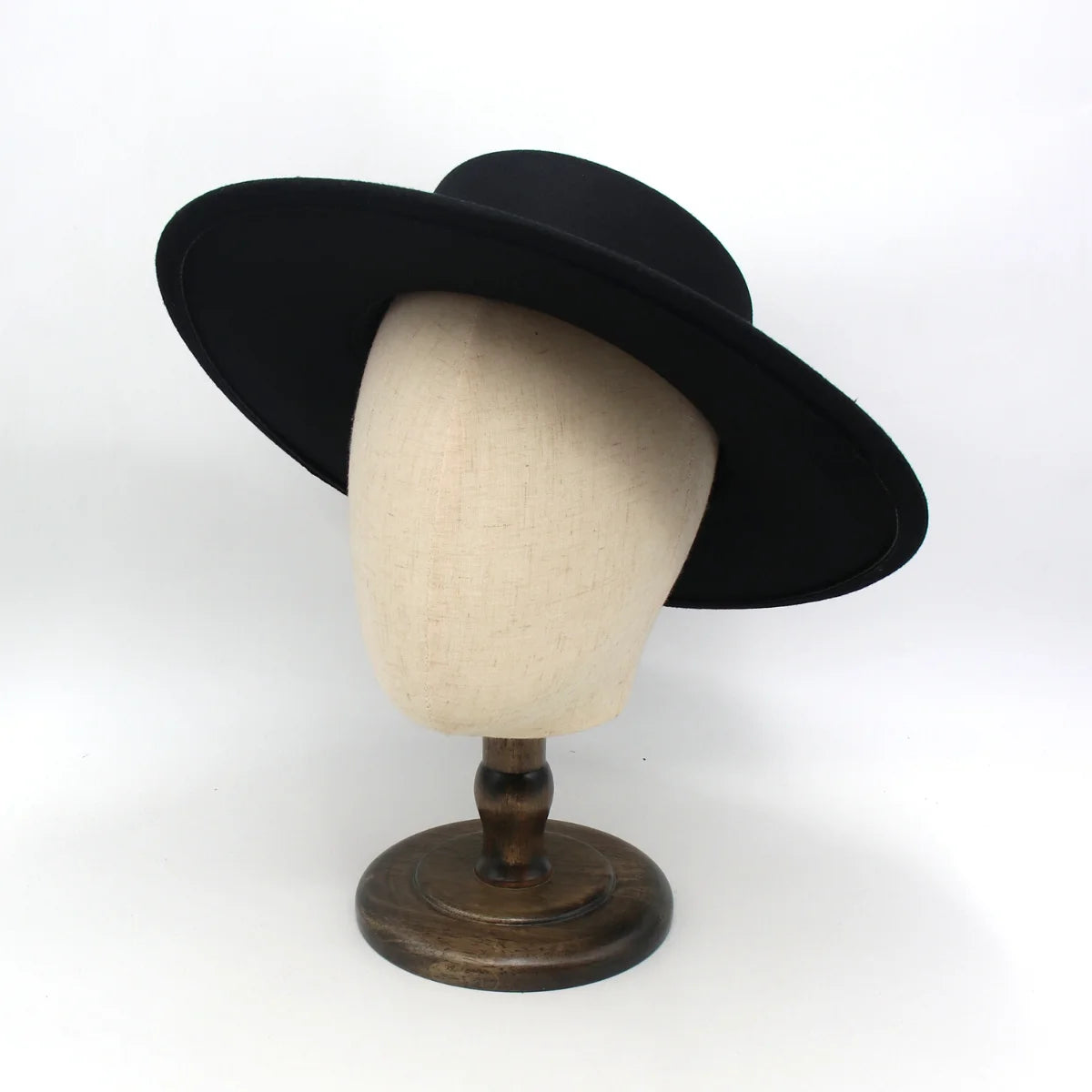 10cm Big Wide Brim French Fedora Hat Solid Classic Wool Jazz Flat Brim