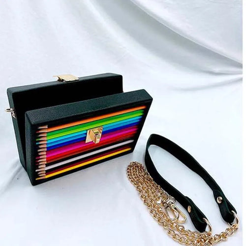 Color Pencil Box Style Purses and Handbags for Women Party Clutch Bag