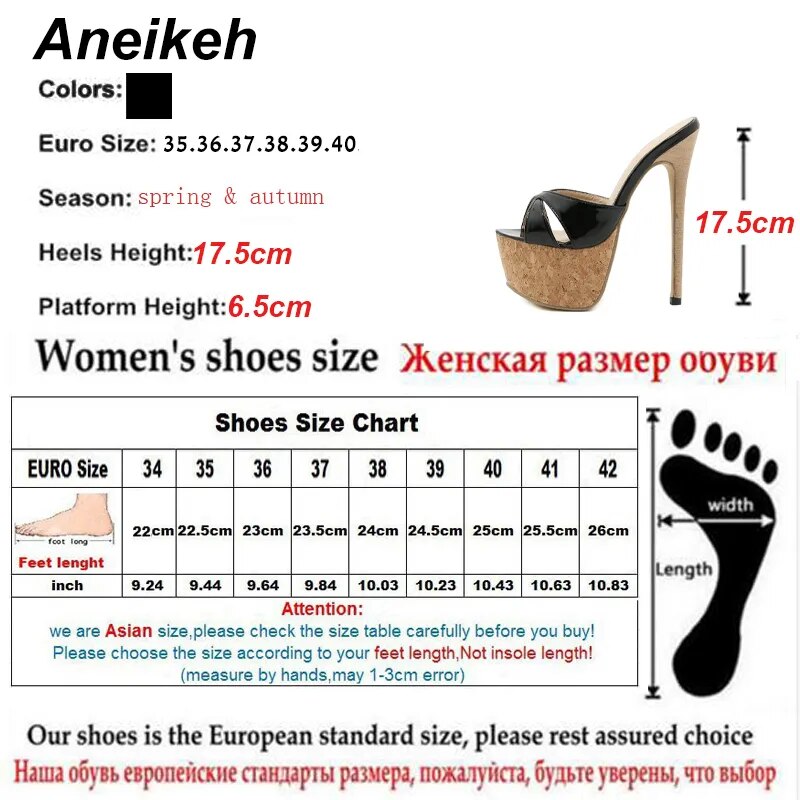 Aneikeh Summer Extreme Mules High Heels Women's Platform Sandals