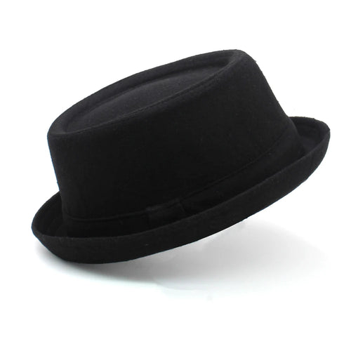 Men Women Woolen Wool Blend Pork Pie Hats Fedora Trilby Sunhat Street