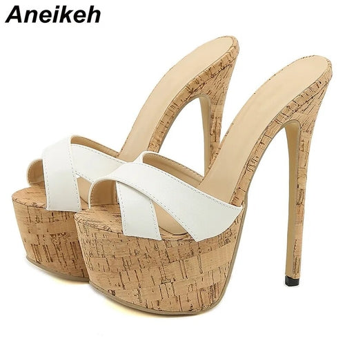 Aneikeh Summer Extreme Mules High Heels Women's Platform Sandals