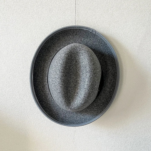 New British Style Wool Felt Fedora Hats for Men Roll Up Brim Homburg