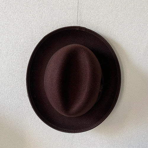 New British Style Wool Felt Fedora Hats for Men Roll Up Brim Homburg