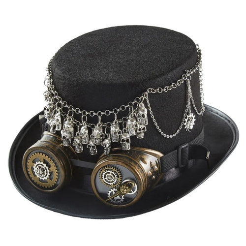 Steampunk Men Hat With Goggles Gay Top Hat Jazz Hat Gothic Steampunk