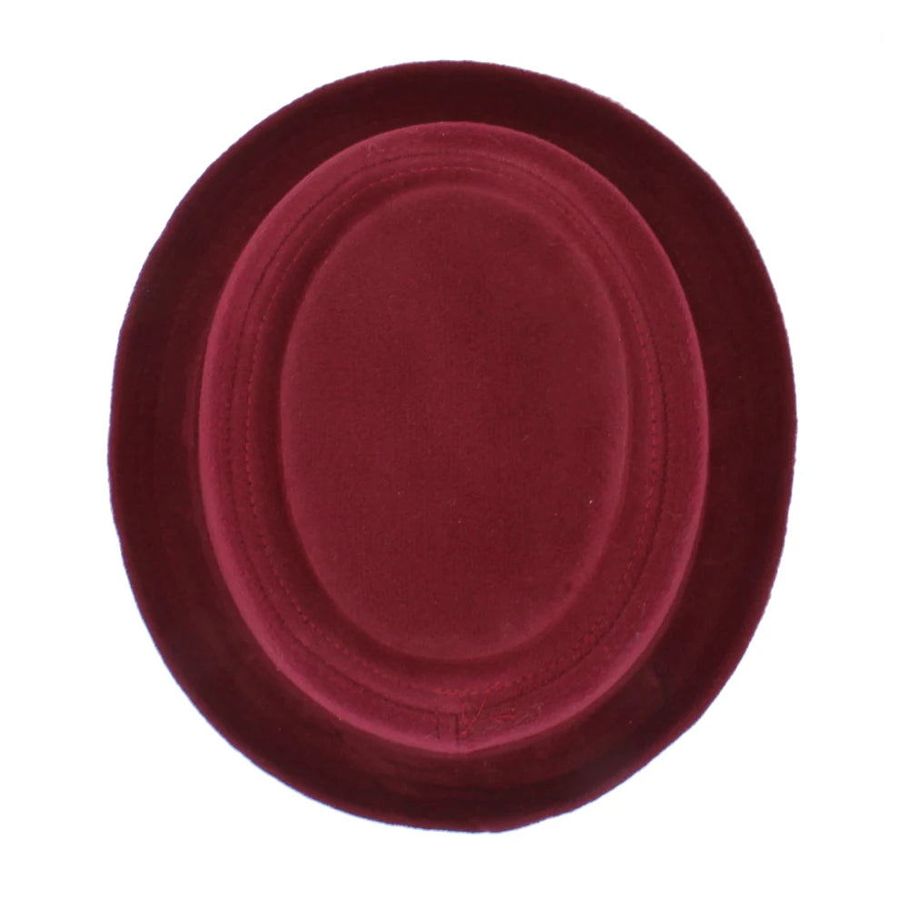 Men Women Woolen Wool Blend Pork Pie Hats Fedora Trilby Sunhat Street