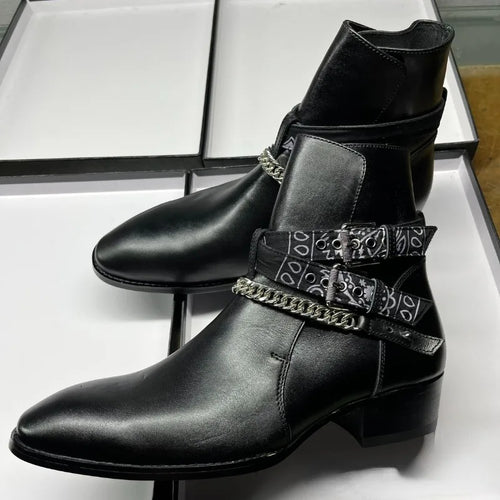 New Design Men Chelsea Boots Genuine Leather High-end Tooling Shoes
