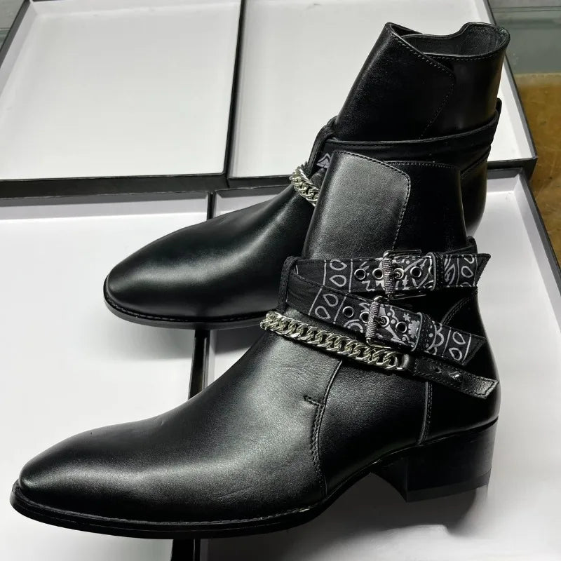 New Design Men Chelsea Boots Genuine Leather High-end Tooling Shoes
