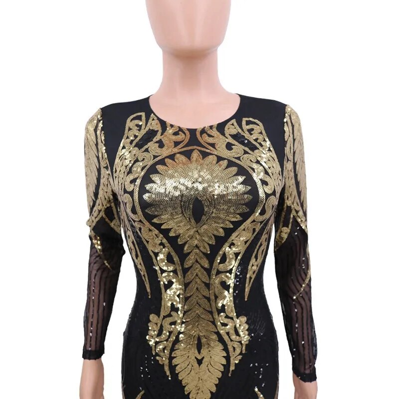Sexy Gold Sequin Jumpsuit Women Bodycon Overalls Glitter Bandage