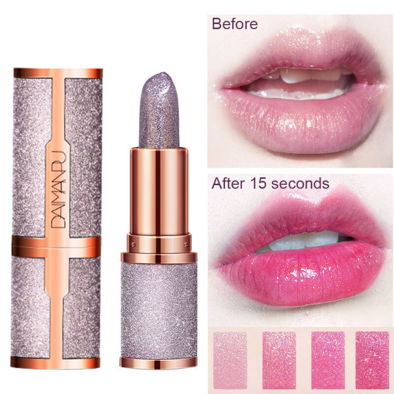 Temperatura que cambia de color brillo lápiz labial impermeable de larga duración