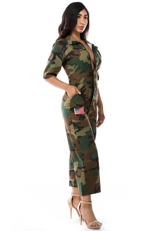 WOMEN'S FASHION CAMOFLAGE JUMPSUIT