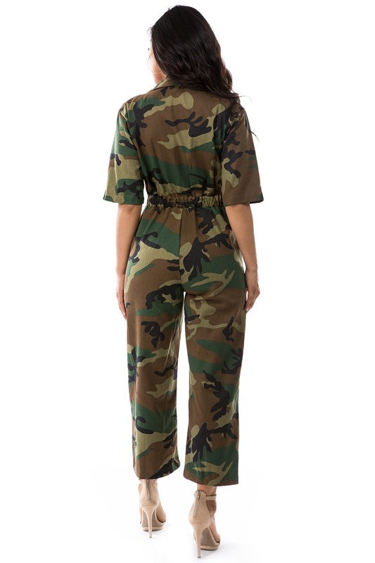 WOMEN'S FASHION CAMOFLAGE JUMPSUIT