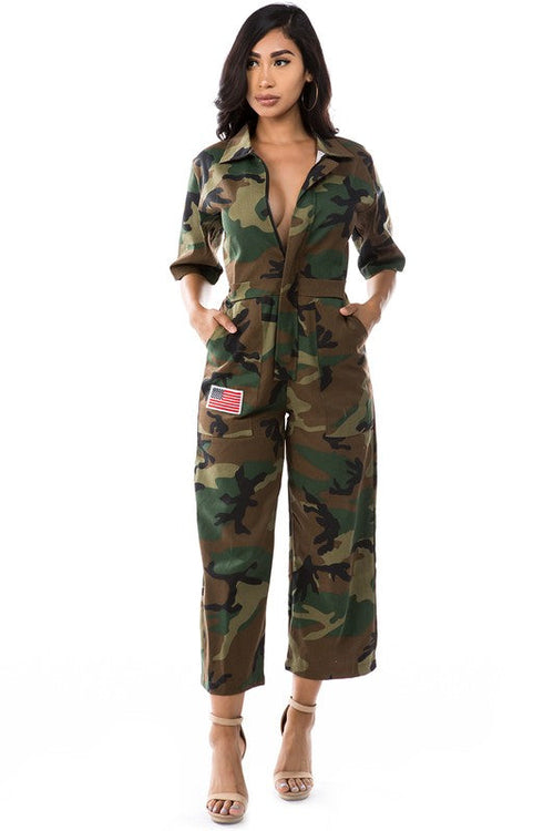 WOMEN'S FASHION CAMOFLAGE JUMPSUIT