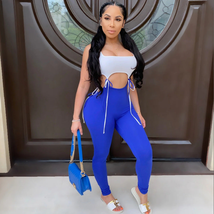 NEW Hollow Out Patchwork Jumpsuit Romper Trousers