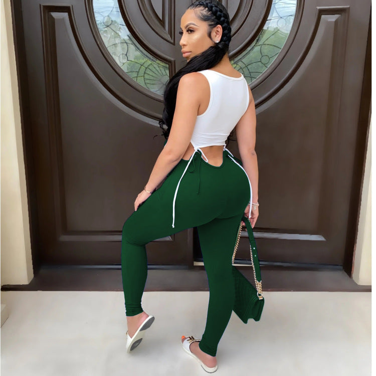 NEW Hollow Out Patchwork Jumpsuit Romper Trousers