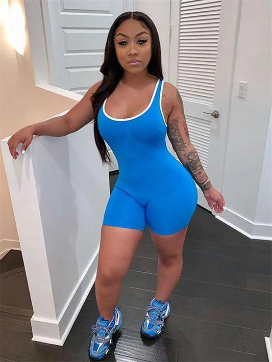 Women Sleeveless Tank Top Jumpsuit Bodycon Romper Playsuit