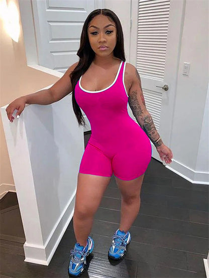 Women Sleeveless Tank Top Jumpsuit Bodycon Romper Playsuit