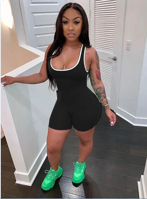 Women Sleeveless Tank Top Jumpsuit Bodycon Romper Playsuit