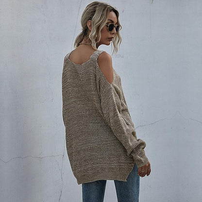 Suéteres de mujer Tops casuales con hombros descubiertos
