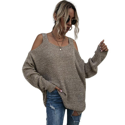 Suéteres de mujer Tops casuales con hombros descubiertos